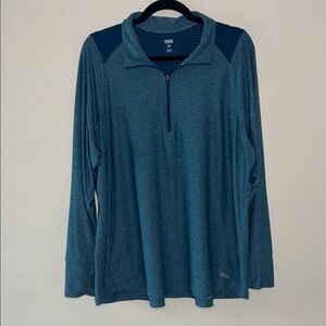 DSG Blue Quarter-Zip Athletic Pullover Size 1X-L